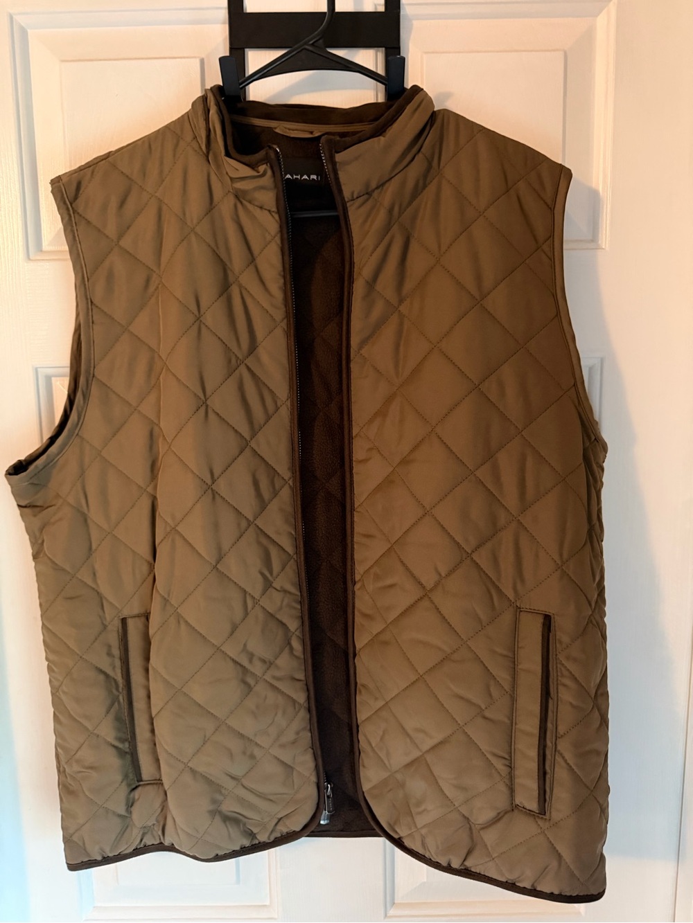 Tahari Quilted Olive Vest